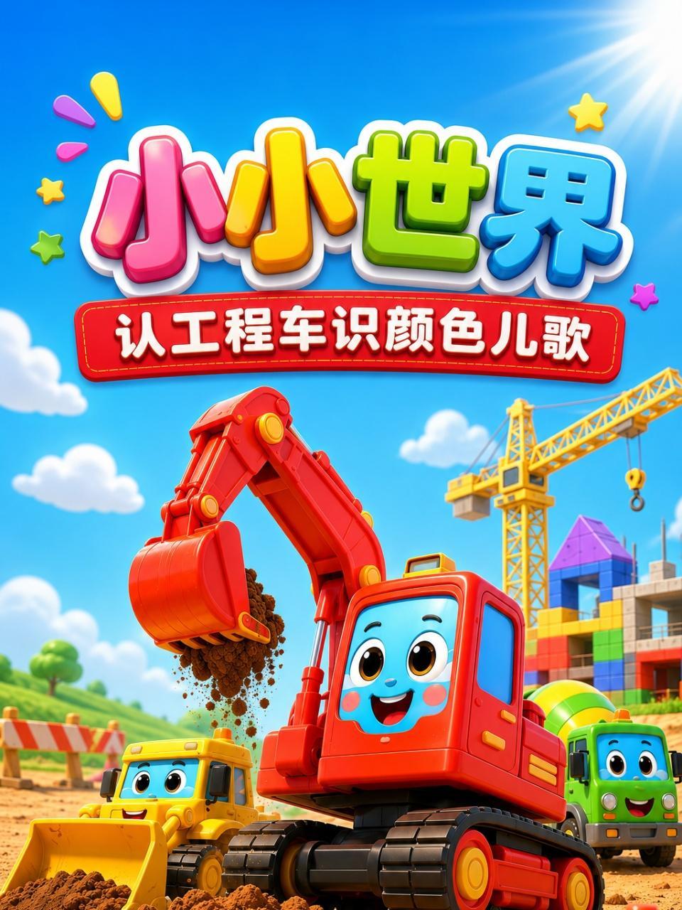 小小世界：认工程车识颜色儿歌