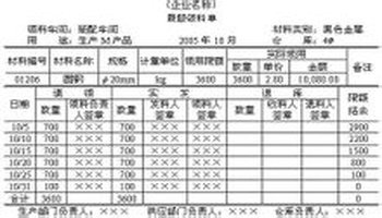 限额领料单