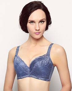 3/4中厚杯钻石蓝<em>聚拢</em>调整<em>时尚文胸</em> - 抹胸/吊带