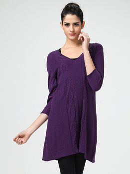 玛可曼可2012秋冬紫色高端女装针织连衣裙 - 