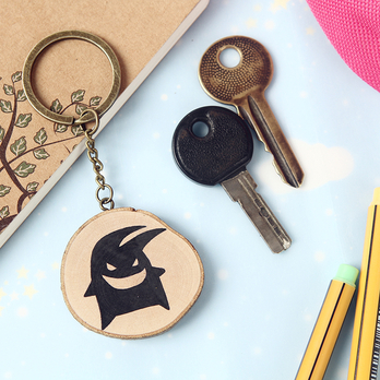 原木手工手绘十二小怪兽系列钥匙扣-坏坏兽 -