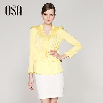 OSA 2013春装新款大码雪纺打底衫长袖衬衣休