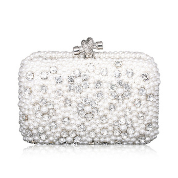 mostyle珍珠水钻女士晚宴手拿包A0036 珍珠白