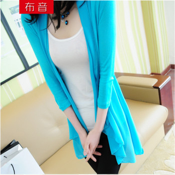 布音 2014夏装女装 防晒衣<em>七分袖</em>透明<em>外搭开衫</em>