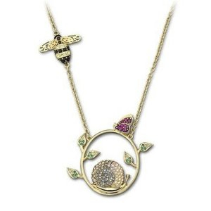 Swarovski 施华洛世奇 水晶蜗牛蜜蜂蝴蝶项链-