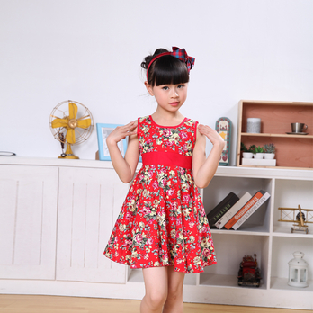 <em>艾伊宝</em> 新款 女童装全棉淑女无袖背心<em>女童连衣</em>