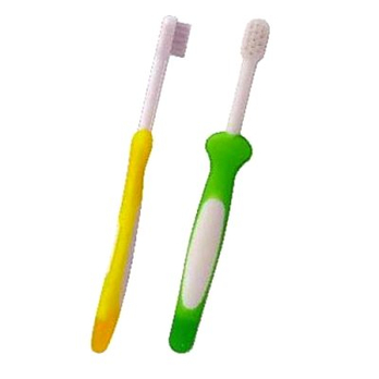 贝亲训练牙刷-3(绿色+黄色) - 普通牙刷\/口腔护