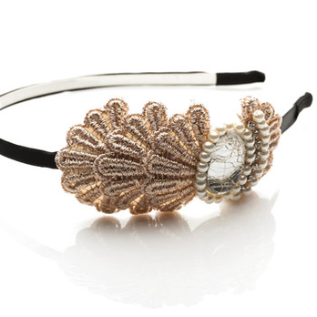 cocolove咖啡色布艺发箍 时尚发饰饰品 - 发饰\/