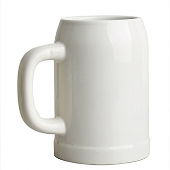 【制品】创意马克杯 陶瓷杯 啤酒杯 大容量 瓷白
