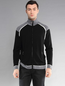 FANDINI / <em>立领</em>长袖<em>羊绒开衫</em> - 针织衫/男士上衣