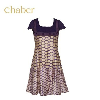chaber <em>巧帛 女装</em> 时尚淑女花色圆领连衣裙 - 连