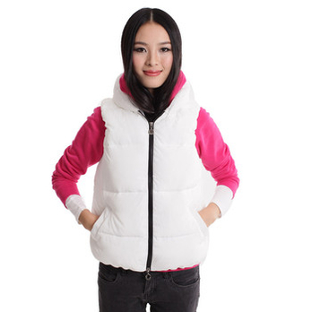 IVEEREE新款<em>立领</em>羽绒<em>棉马甲</em>背心 A0128 白色