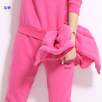 哈尔佳 <em>冬季</em>时尚保暖抓绒卫衣三件套装 <em>女士</em>潮