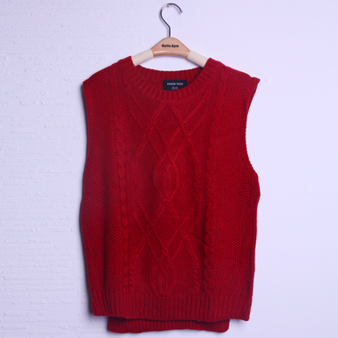 韩国代购正品 2012秋复古麻花<em>马甲背心毛衣针</em>