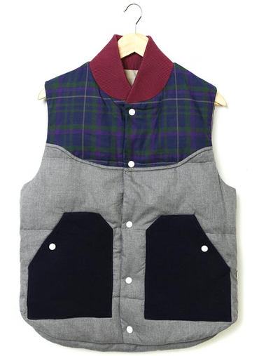 thething 梭织拼<em>格子羽绒马甲</em> (男款)