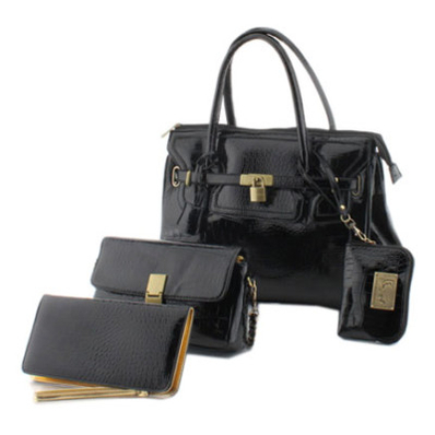 【马汀尼】经典改款铂金女包4件套(黑色) - 商品