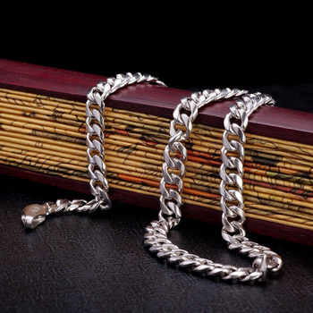 925纯银男士项链+时尚马鞭链