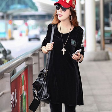 韩版天鹅绒运动服加大码显瘦套装女卫衣