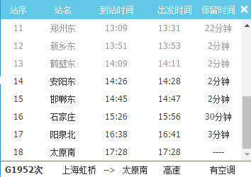临淇镇到太原汽车站列车时刻表