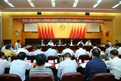 我省召开\"雁过拔毛\"式腐败问题和\"纠'四风'治陋习\"专项整