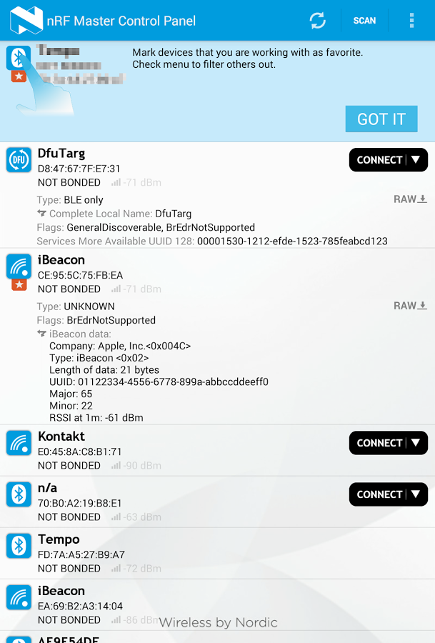 nRF Master Control Panel (BLE)截图1