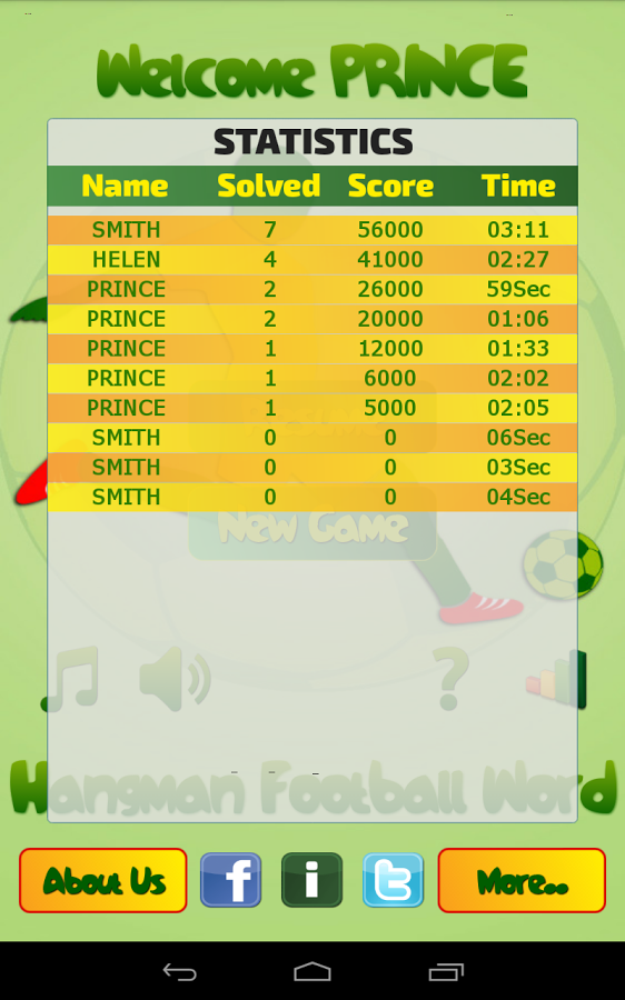 Hangman Intl Football Players截图16