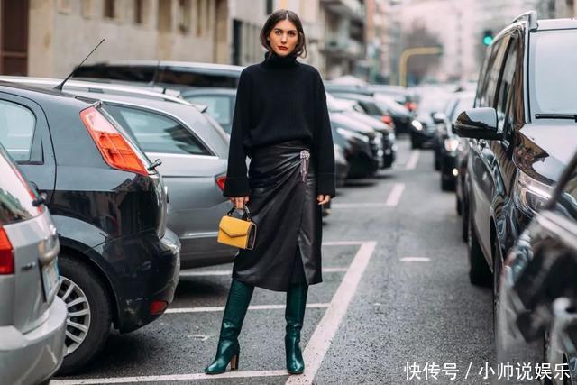 毛衣+半裙,你的时髦范提升的不止一点半点