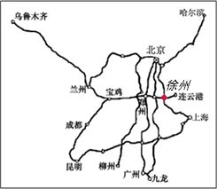 读中国铁路运输略图,请你为广州的青青同学外