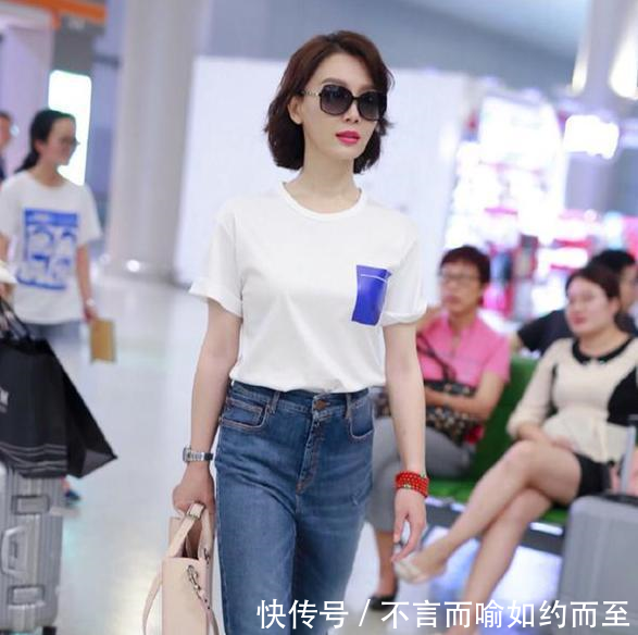 41岁陈数太会穿,穿白T恤女人味十足,网友 美在
