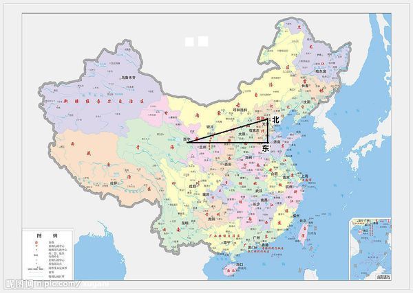 中国地图上,北京在青海西宁的什么方向_360问