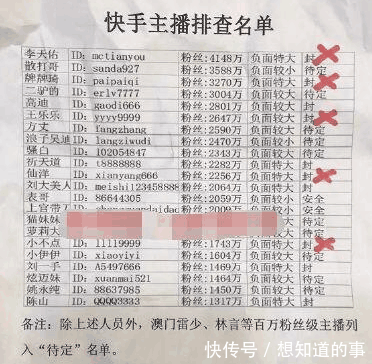 快手封杀名单曝光,数名主播在列!王乐乐发文