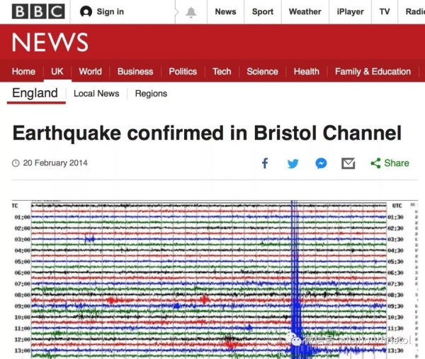 突发| 英格兰西南部发生M4.2级地震，大家感受到了吗?