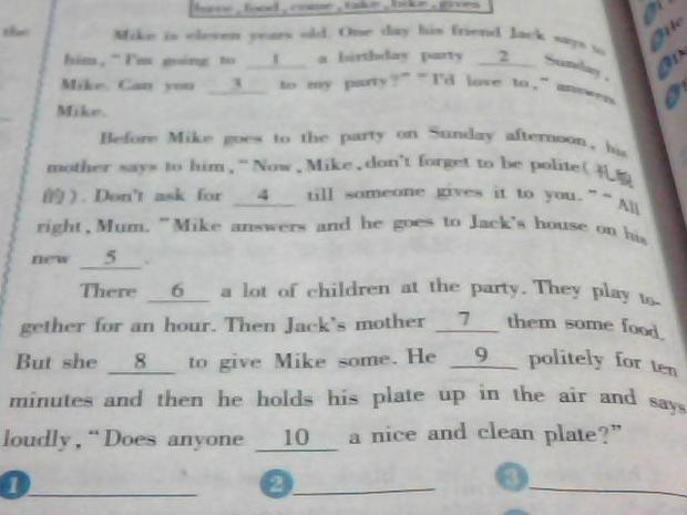 初二英语选词填空_360问答