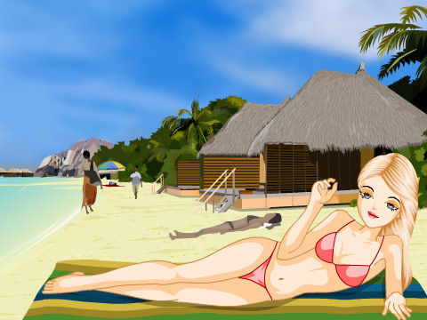 ></p></a>沙滩比基尼美女