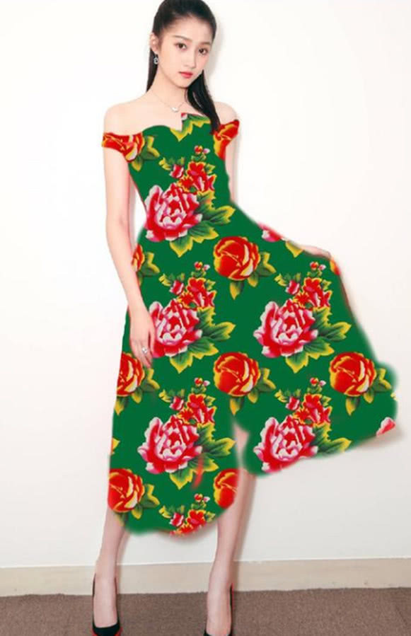 明星挑战东北大花布,摆拍动作男帅女靓,但却