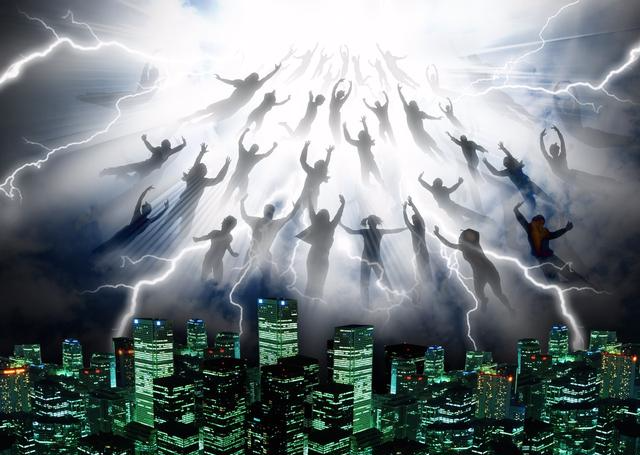 人死后灵魂进入4维世界,肉眼难以看到,也许是