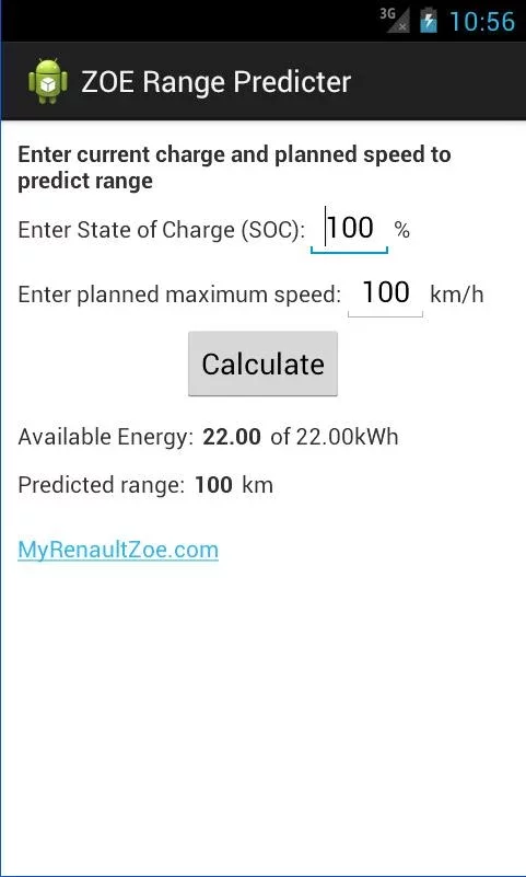 My Renault ZOE Range Predictor截图2