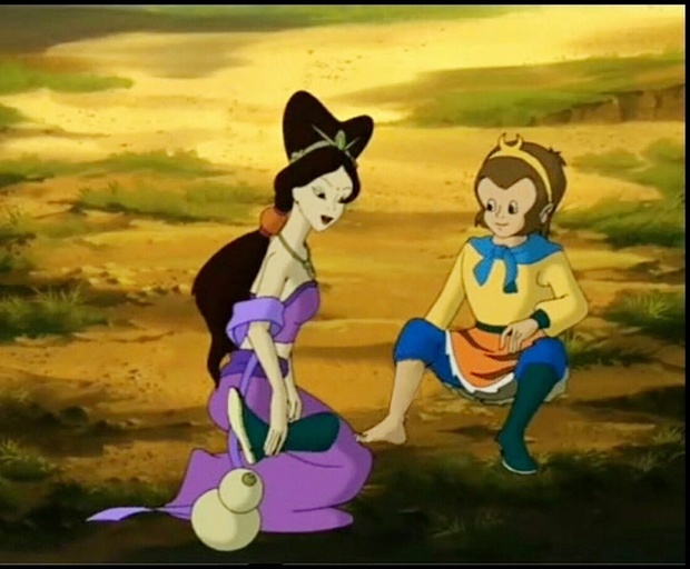 99版动画片西游记中,孙悟空被一个女妖怪捉住