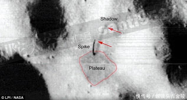 月球上露出一根“天线”，美宇航局飞船靠近后放大图像，发现阴影
