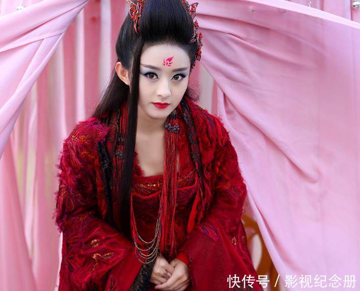 给红衣长发古装美人打分,赵丽颖垫底,李沁94分