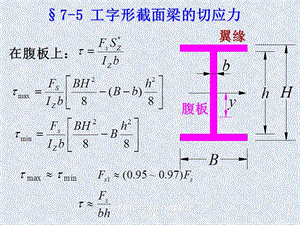 工字形鋼梁截面剪力圖