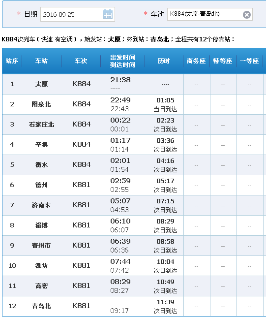 太原到山东的火车k886几点发车_360问答