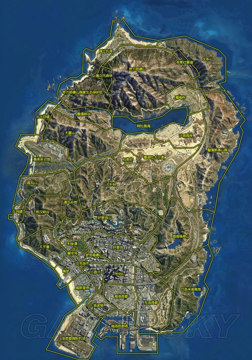 侠盗猎车手5(gta5) 地图有多大 洛圣都高清全景大地图