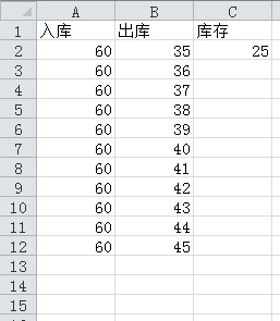 入库-出库=库存的excel表格公式怎么编_360问