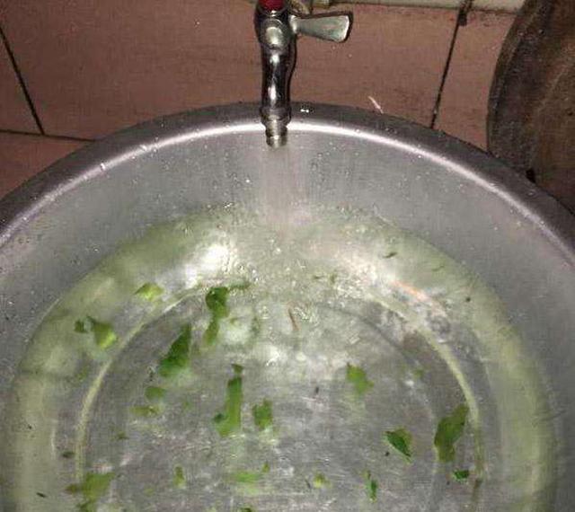 农村老房子的塑料水管,里面长了很多青苔,想清