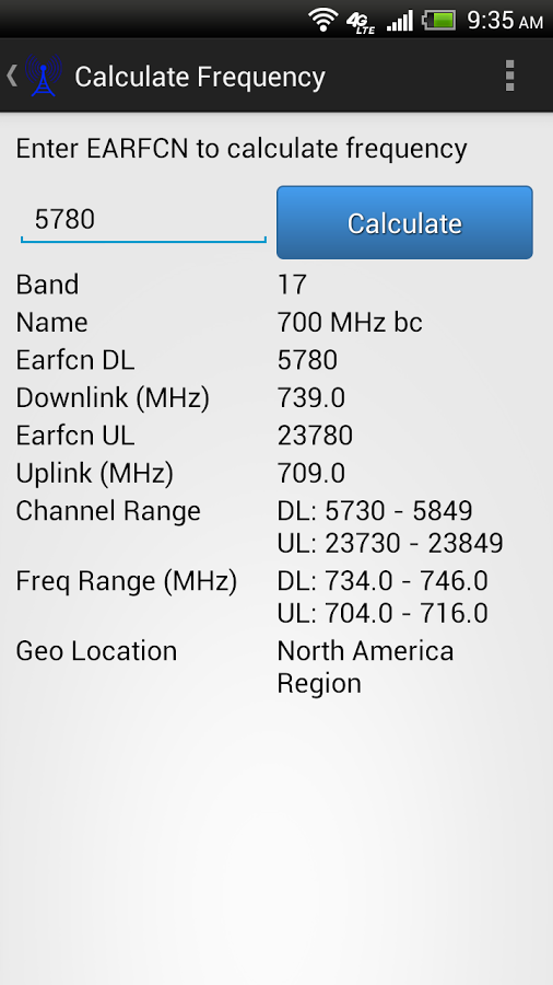 EARFCN Calculator截图2