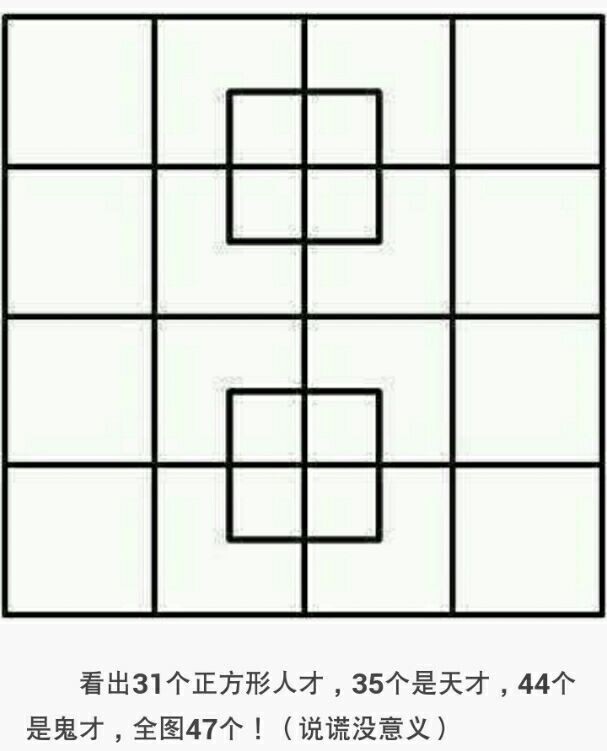 看图 我只数到40个正方形 哪有47个?_360问答