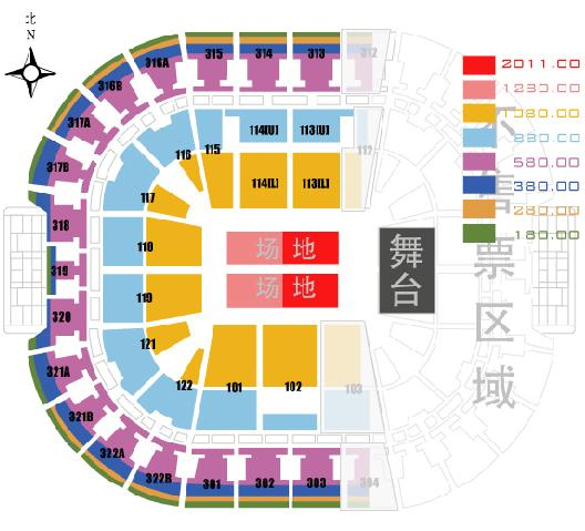 万事达中心(原五棵松体育馆)场馆分布图