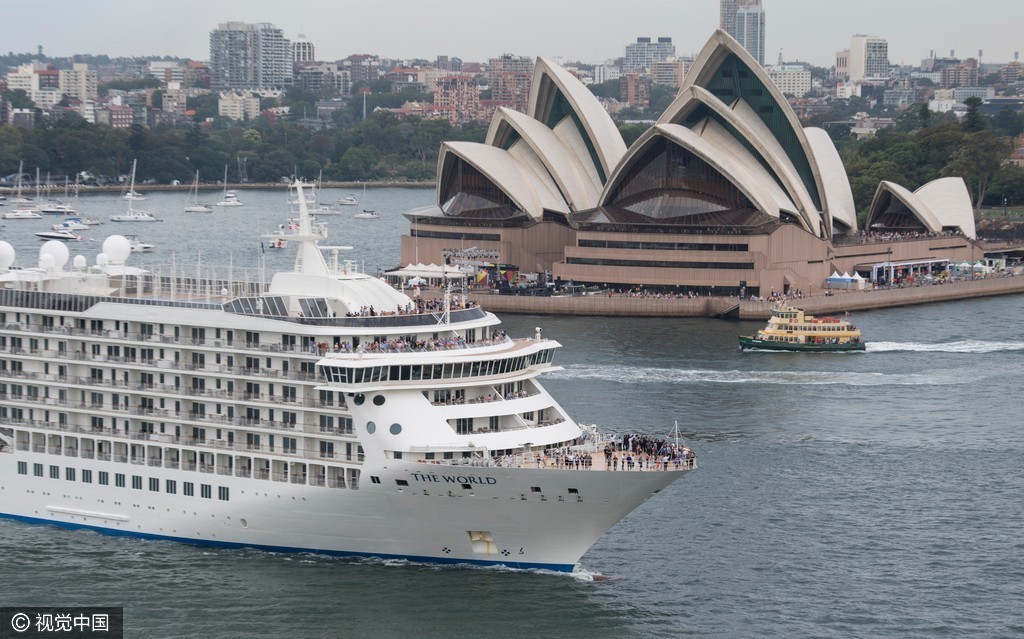 世界唯一"住宅式"邮轮在悉尼靠岸