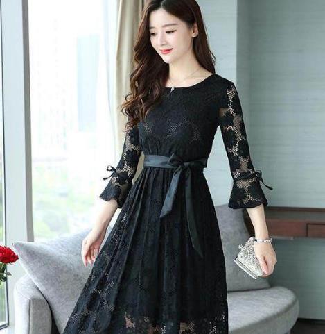 2018春季新款修身连衣裙:女士连衣裙穿上更女